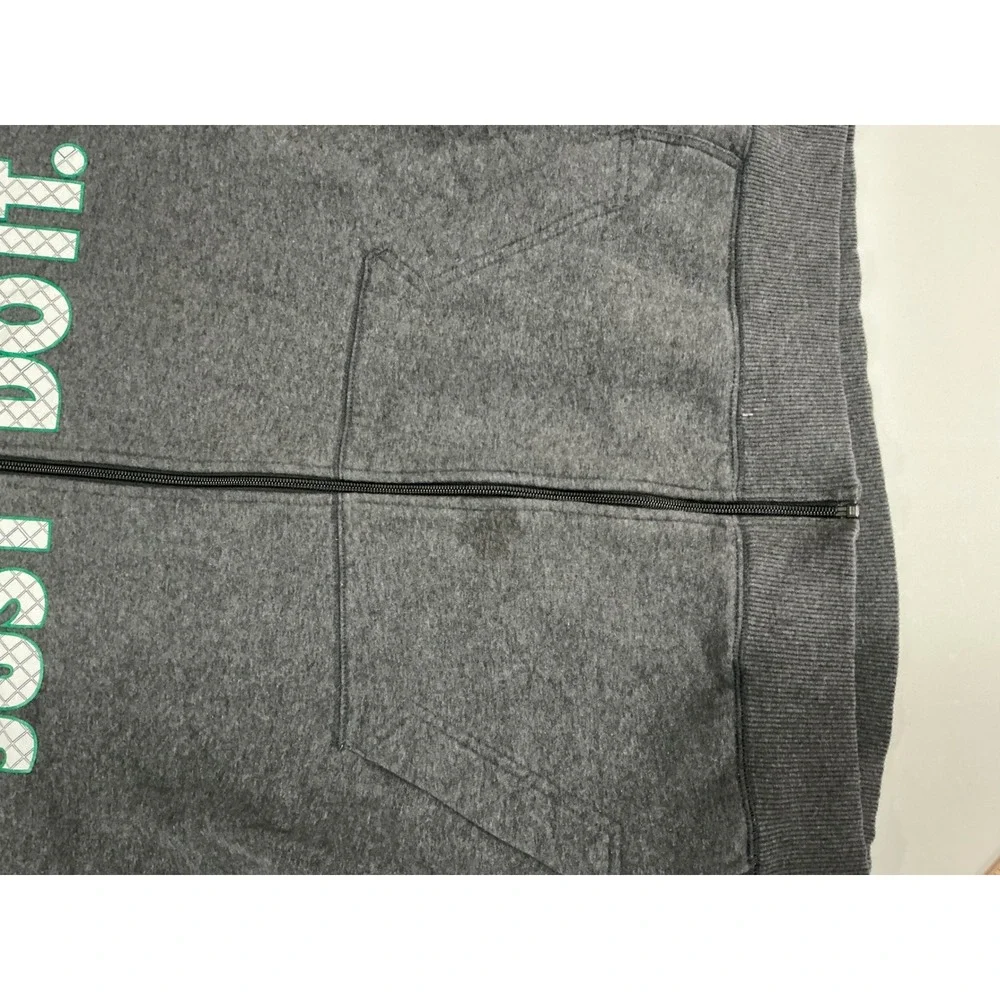 VTG Y2K Nike Athletic Dept Mens Gray Full‎ Zip Hoodie Spellout 